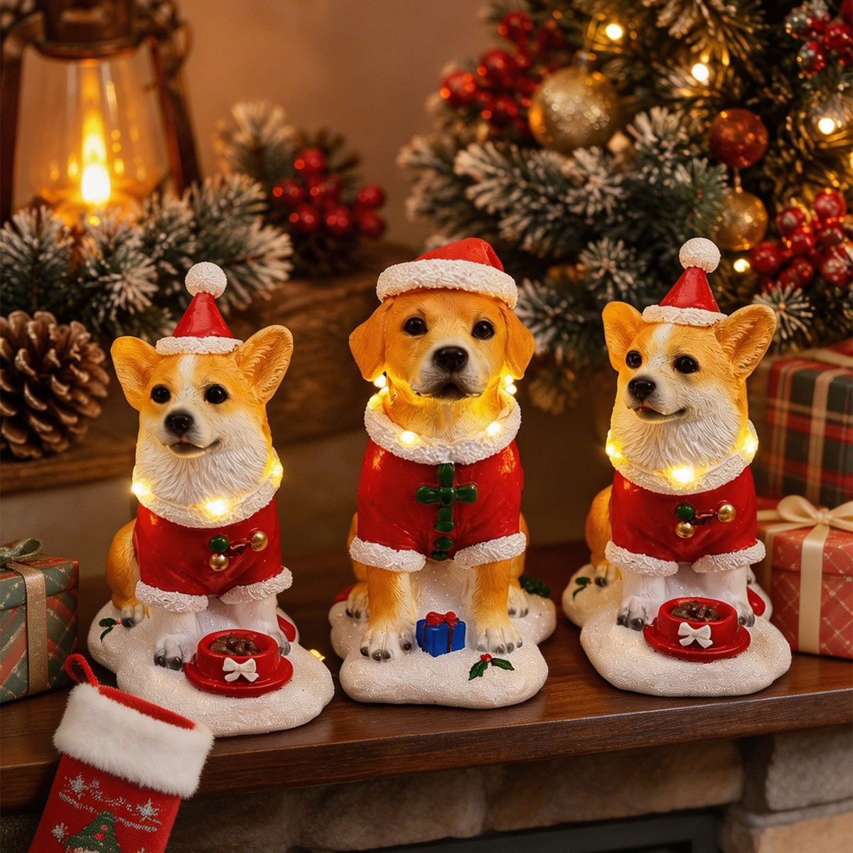 Dekorative Weihnachtsfigur im Hundedesign Brehn