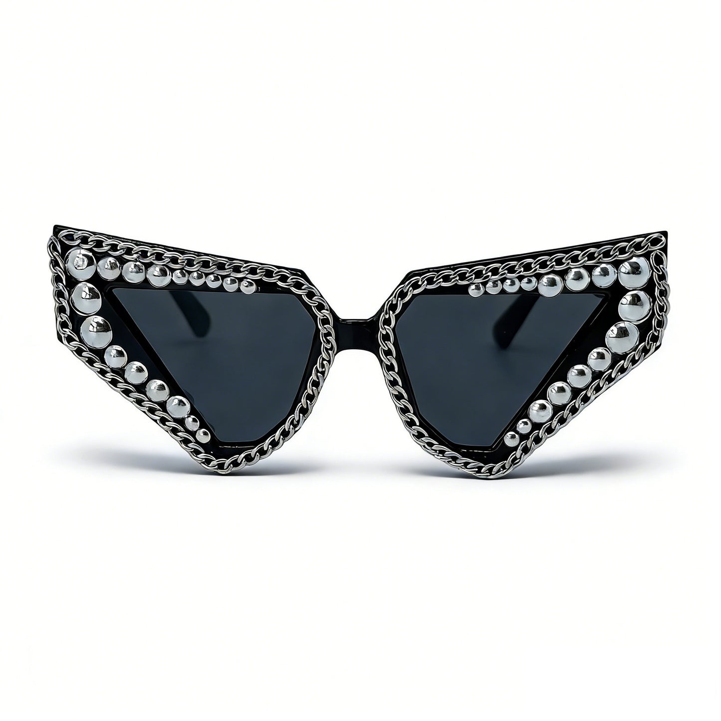 Damen Sonnenbrille mit einzigartigem dreieckigem Rahmen und funkelnden Akzenten Brehn