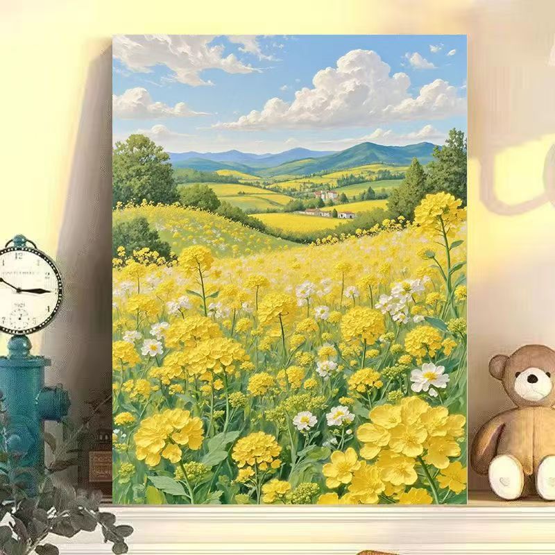 Landschaftsblumen Leinwand Kunst Druck Brehn