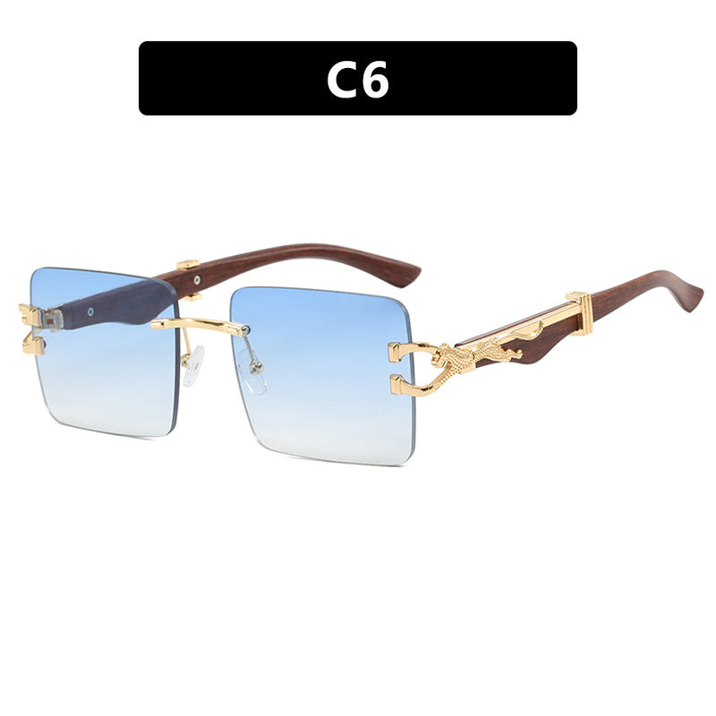 Damen elegante quadratische Sonnenbrille mit hochwertigem Holzrahmen Brehn