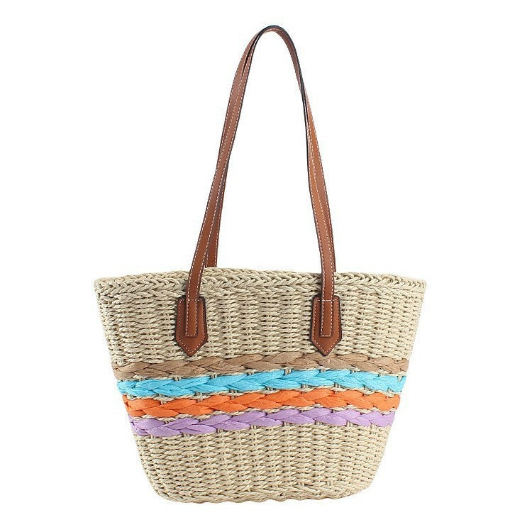 Handtasche mit Bunten Flechtdetails Brehn