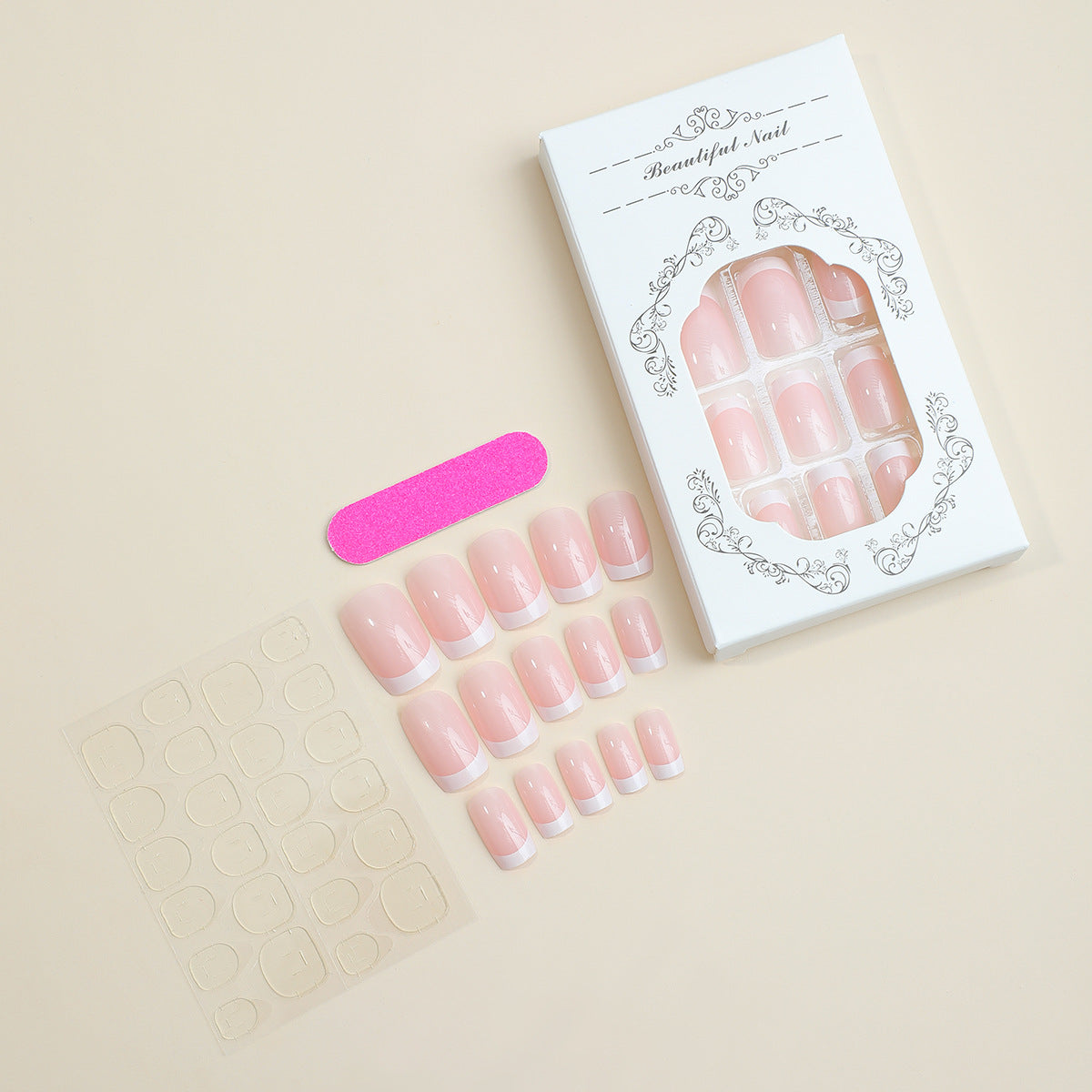 French Tip Press-On Nail Set Brehn 1788495145