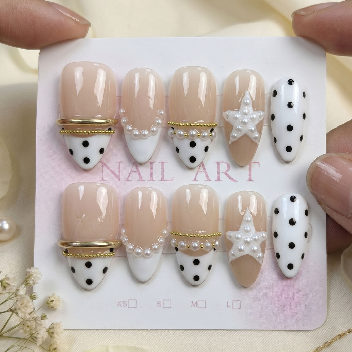 Premium Dekorative Press-On Nagelset