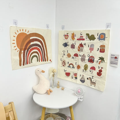 Retro Rainbow Baumwolle Wandbehang Teppich