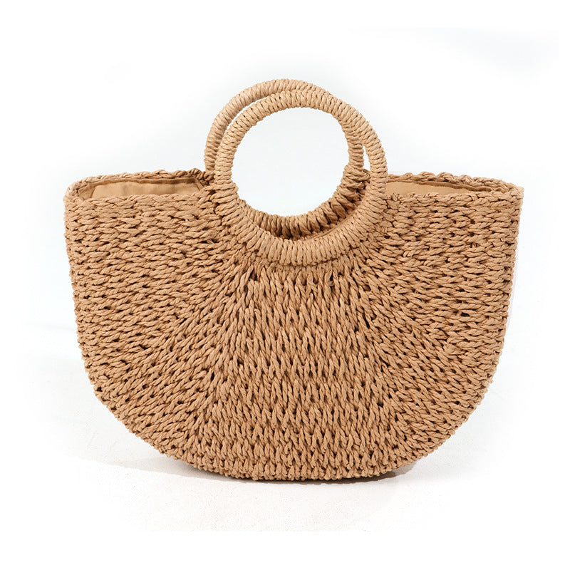 Damen Handgeknüpfte Strandtasche mit doppeltem Ringgriff Brehn