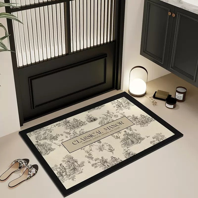 Elegante ländlich inspirierte Badezimmermatte Brehn