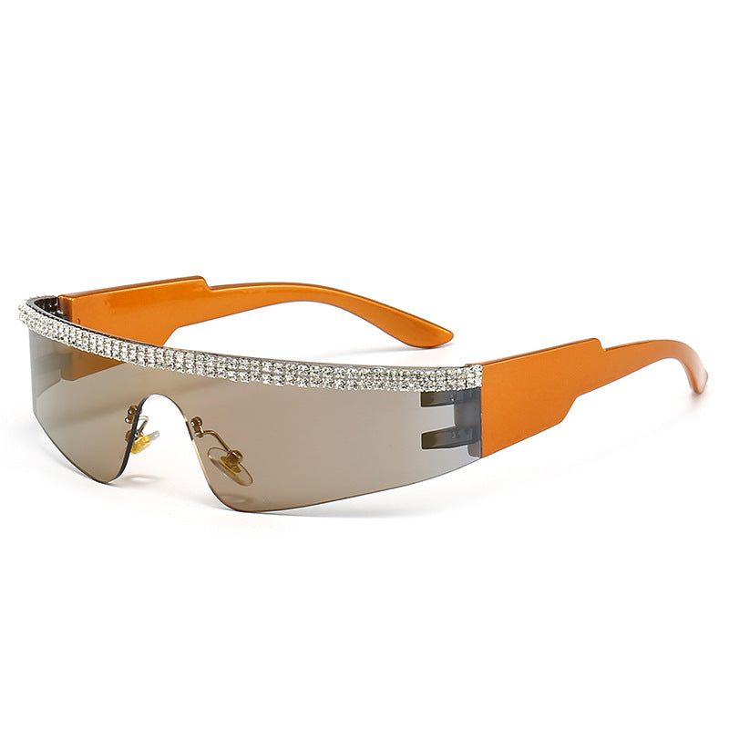 Damen Modische Glamour-Sonnenbrille mit strassverziertem Rahmen Brehn