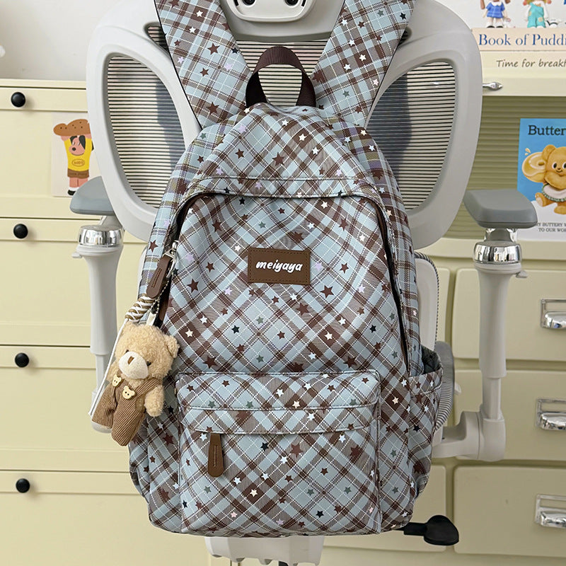 Stylischer leichter Rucksack mit niedlichem Teddybär-Schlüsselanhänger Brehn