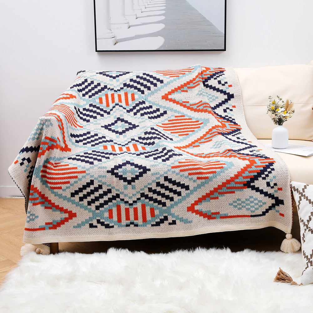 Aztekisches gemustertes Strickwurfdecke Brehn