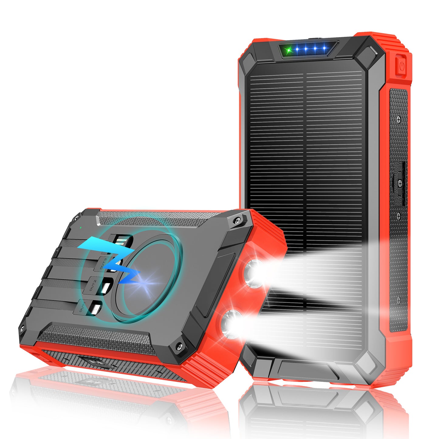 Hochleistungs-Solar-Powerbank mit Doppeltem LED-Licht und Schnellladefunktion Brehn
