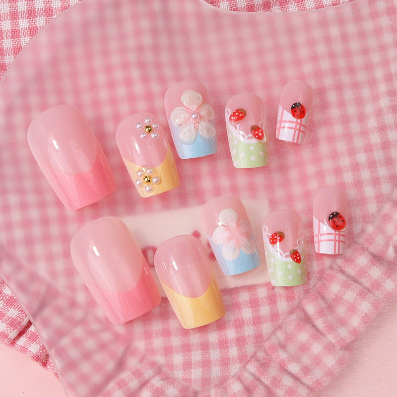 Floral Press-On Nagelkunstset Brehn