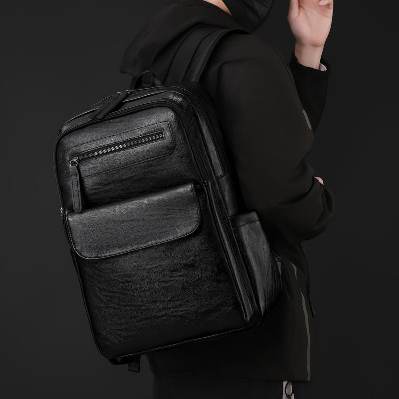 Langlebiger Leder Laptop Rucksack