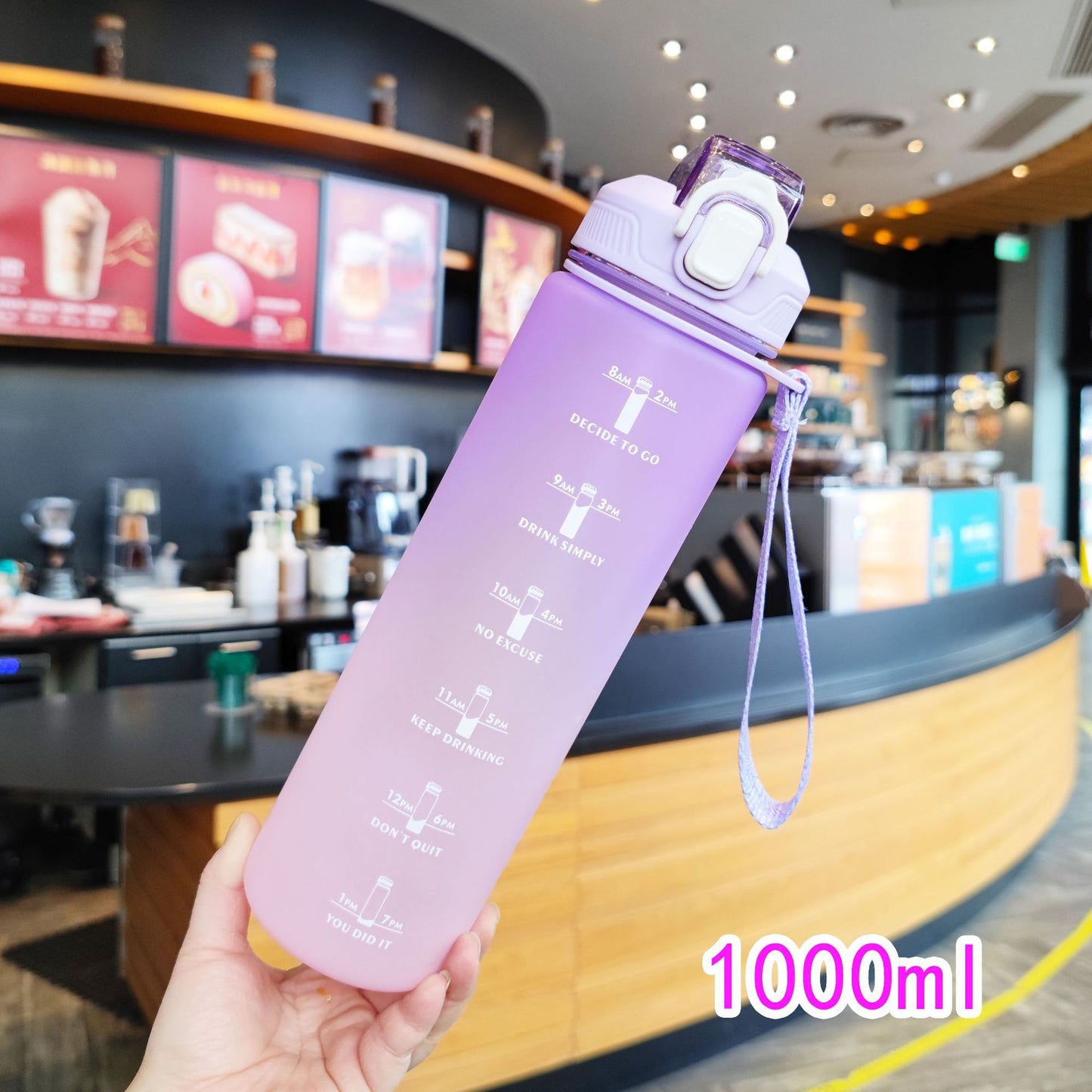 Damen Motivations-Trinkflasche mit Zeitmarkierungen Brehn