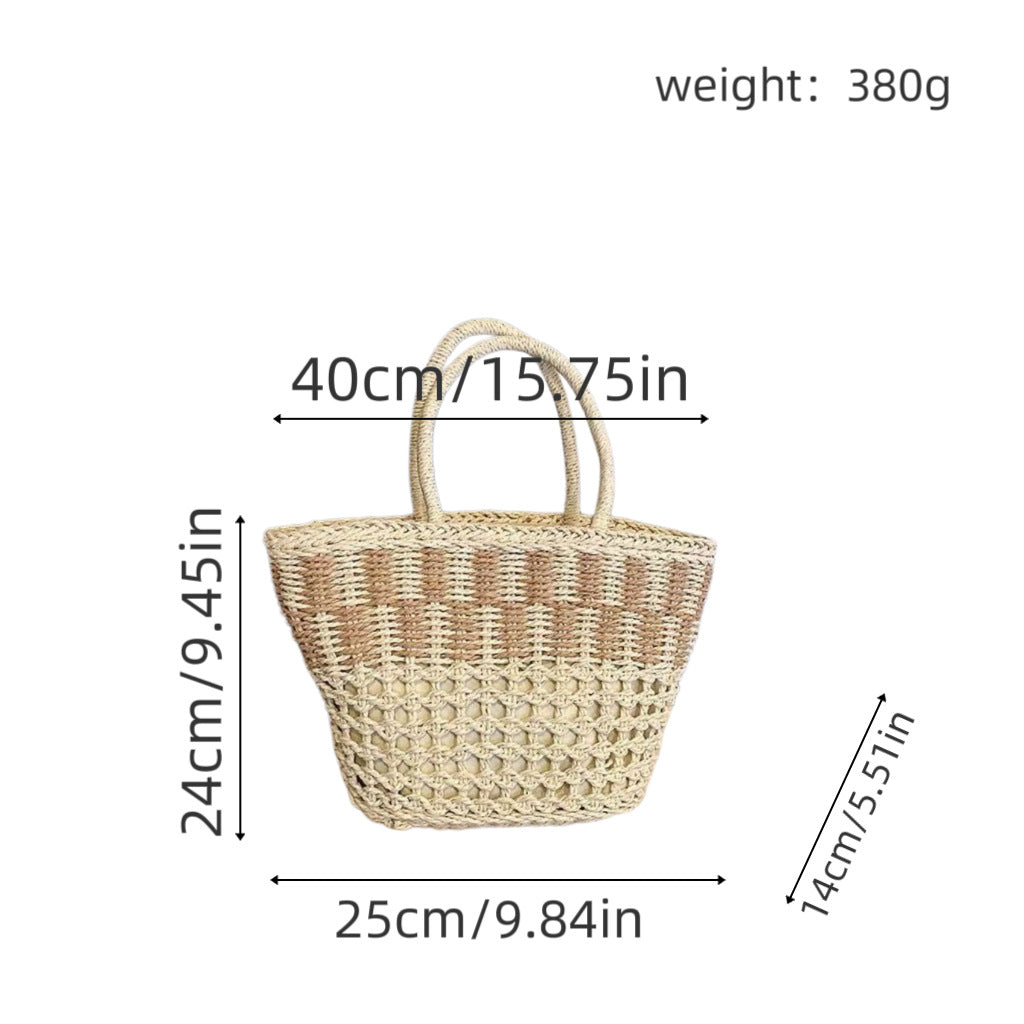 Handtasche Aus Geflochtenem Naturmaterial mit Luftiger Struktur Brehn