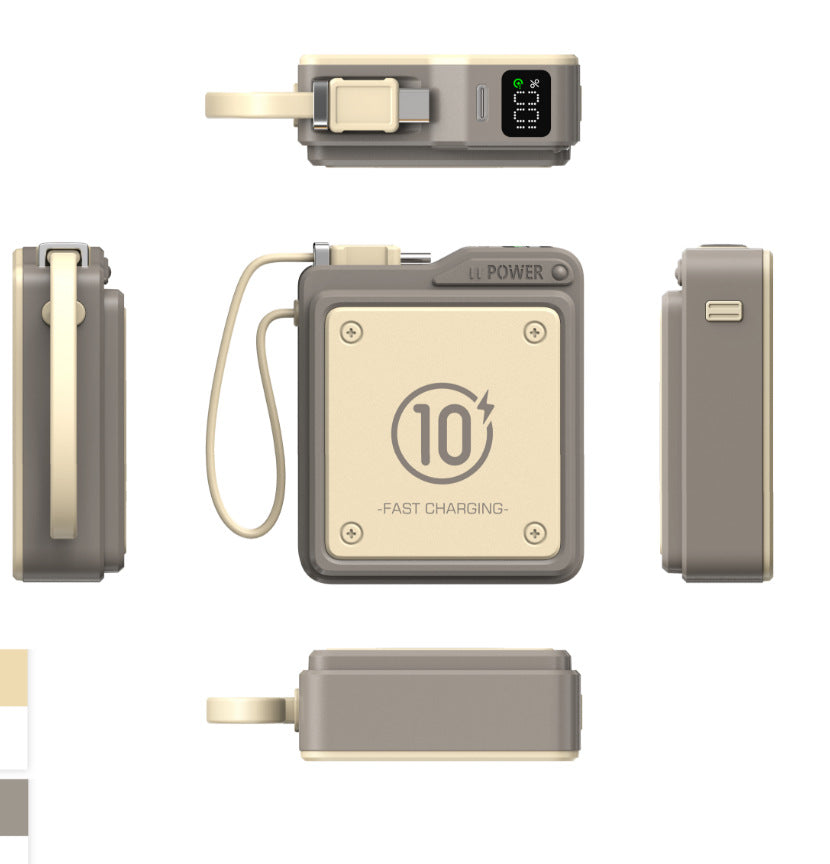 Kompakte Schnelllade-Powerbank mit Digitaler Ladestandanzeige Brehn