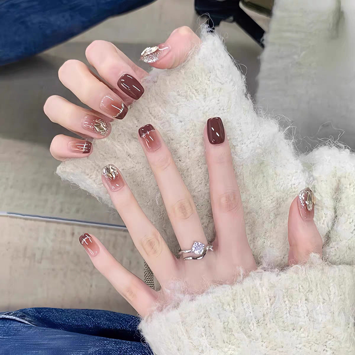 Premium Glitzernde Press-On Nagelerweiterungen Brehn