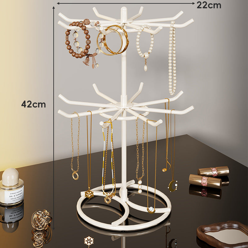 Gestufter Rotierender Schmuckorganisator Baumständer mit Multi-Arm-Haken und Ringablage