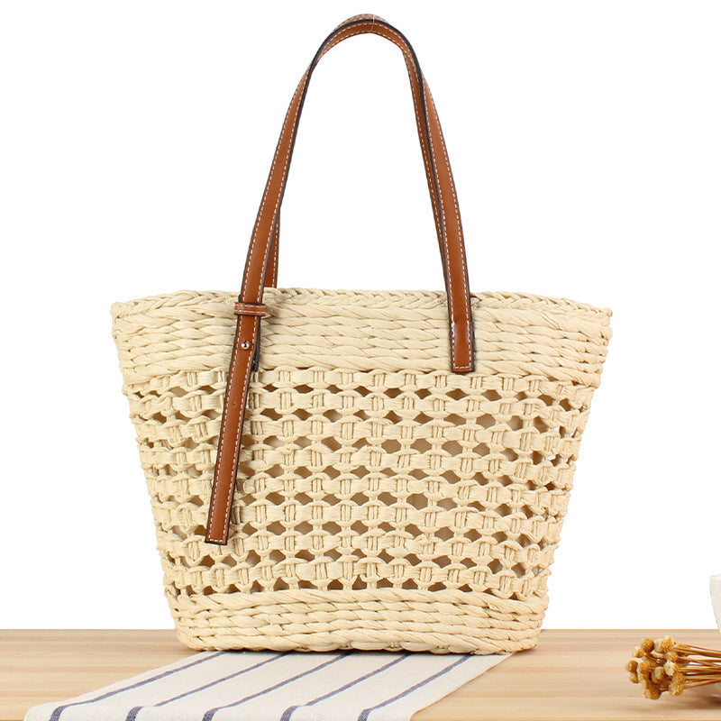 Handtasche Aus Geflochtenem Naturmaterial mit Bequemem Tragegriff Brehn