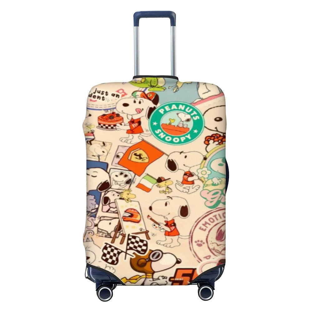 Unisex nan elastische Kofferhülle mit Snoopy Comicmotiv, dehnbarer Schutzbezug für Trolley mit vier Rollen Brehn
