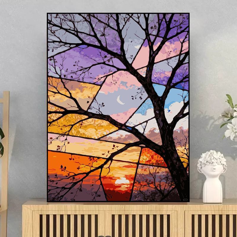 Abstrakte Sonnenuntergang Wandkunst Brehn
