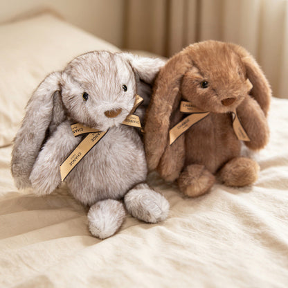 Squat Plush Bunny Cuddle Doll mit langen hängenden Ohren, gewichtetem Boden und Grosgrain-Band Brehn