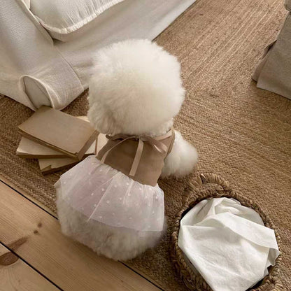 Pet Tüll Tutu Kleid Geschirr mit Rippoberteil und Schleife