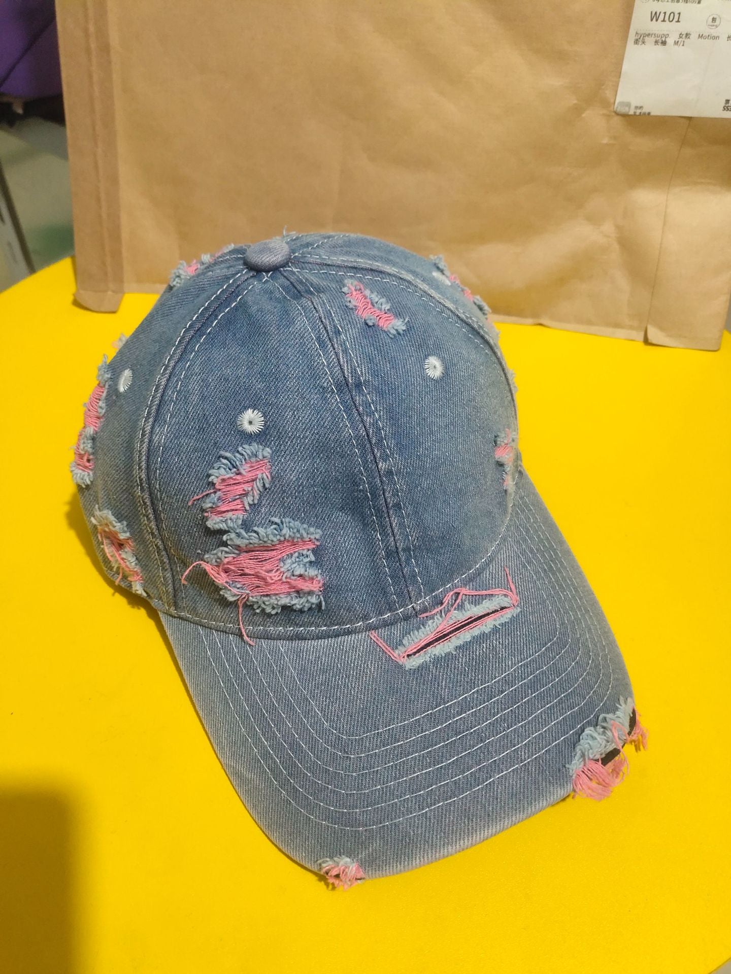 Damen Destroyed Denim Baseball Cap Brehn