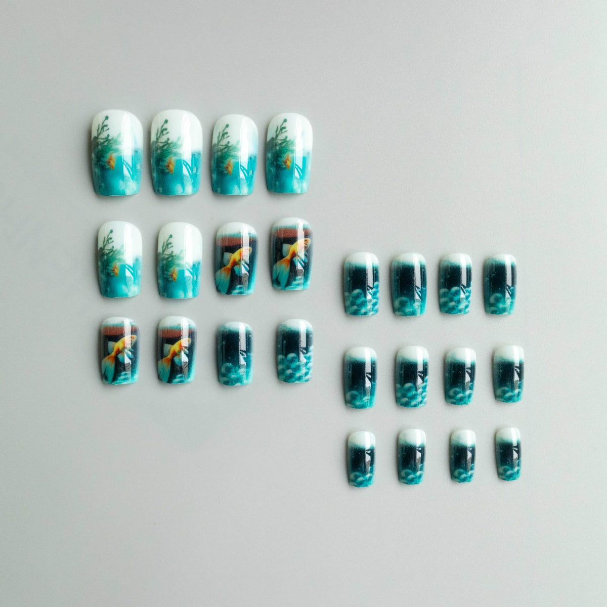 Künstlerisches 3D Aquarium Nagelkunstset