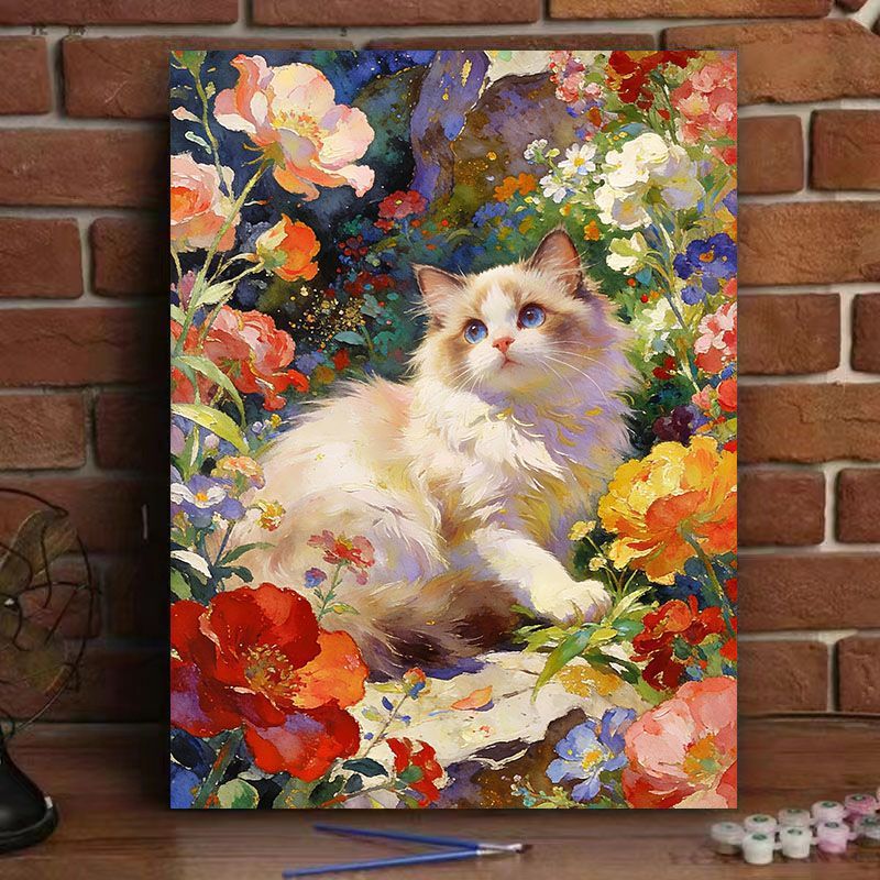 Kat-Themen Blumen Leinwand Kunstdruck Brehn
