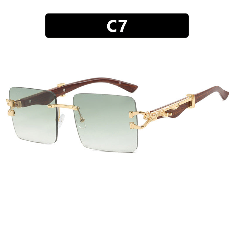 Damen elegante quadratische Sonnenbrille mit hochwertigem Holzrahmen Brehn
