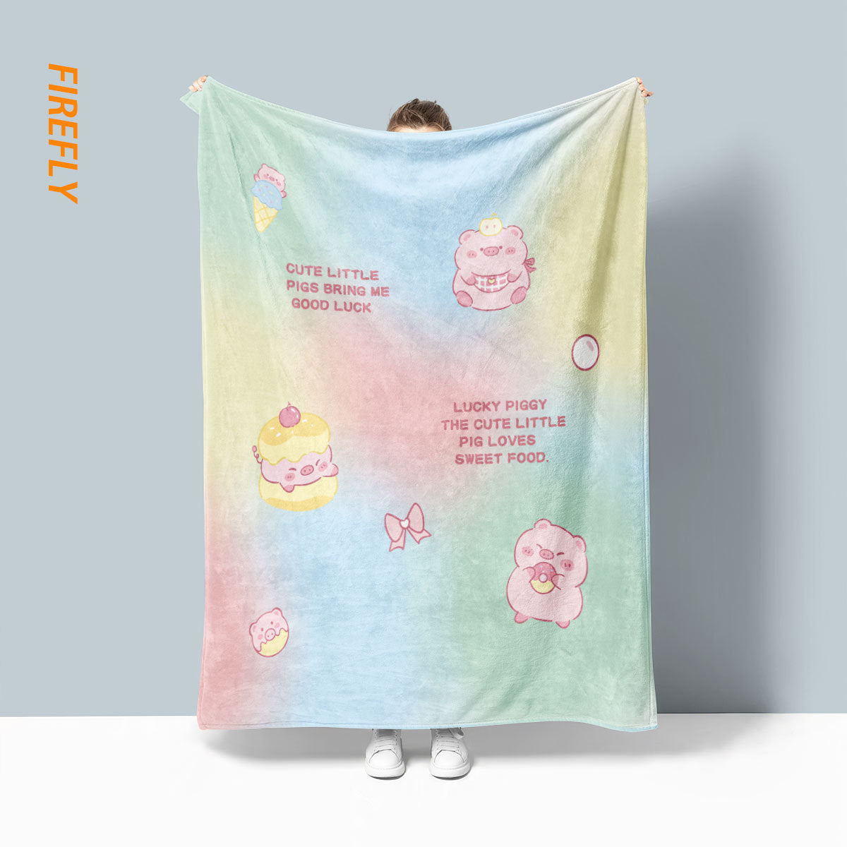 Launisches Schwein-Themen Fleece-Wurfdecke