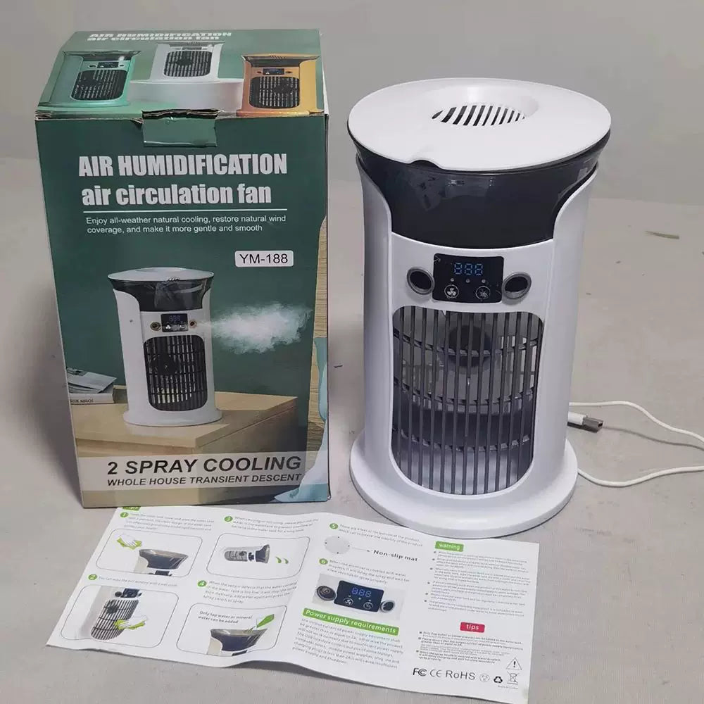 Unisex Einheitsgröße kompakter USB befeuchtender Luftzirkulationsturmventilator mit LED-Anzeige Brehn