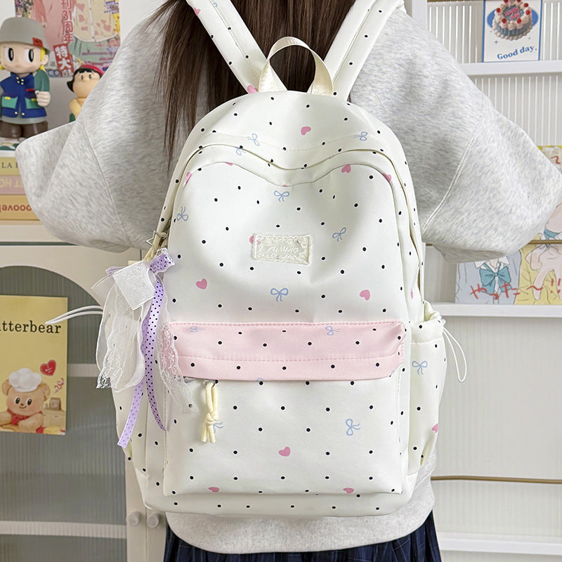 Charmanter gepunkteter Schulrucksack Brehn