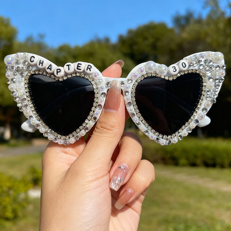 Herzförmige mit Perlen verzierte Sonnenbrille Brehn