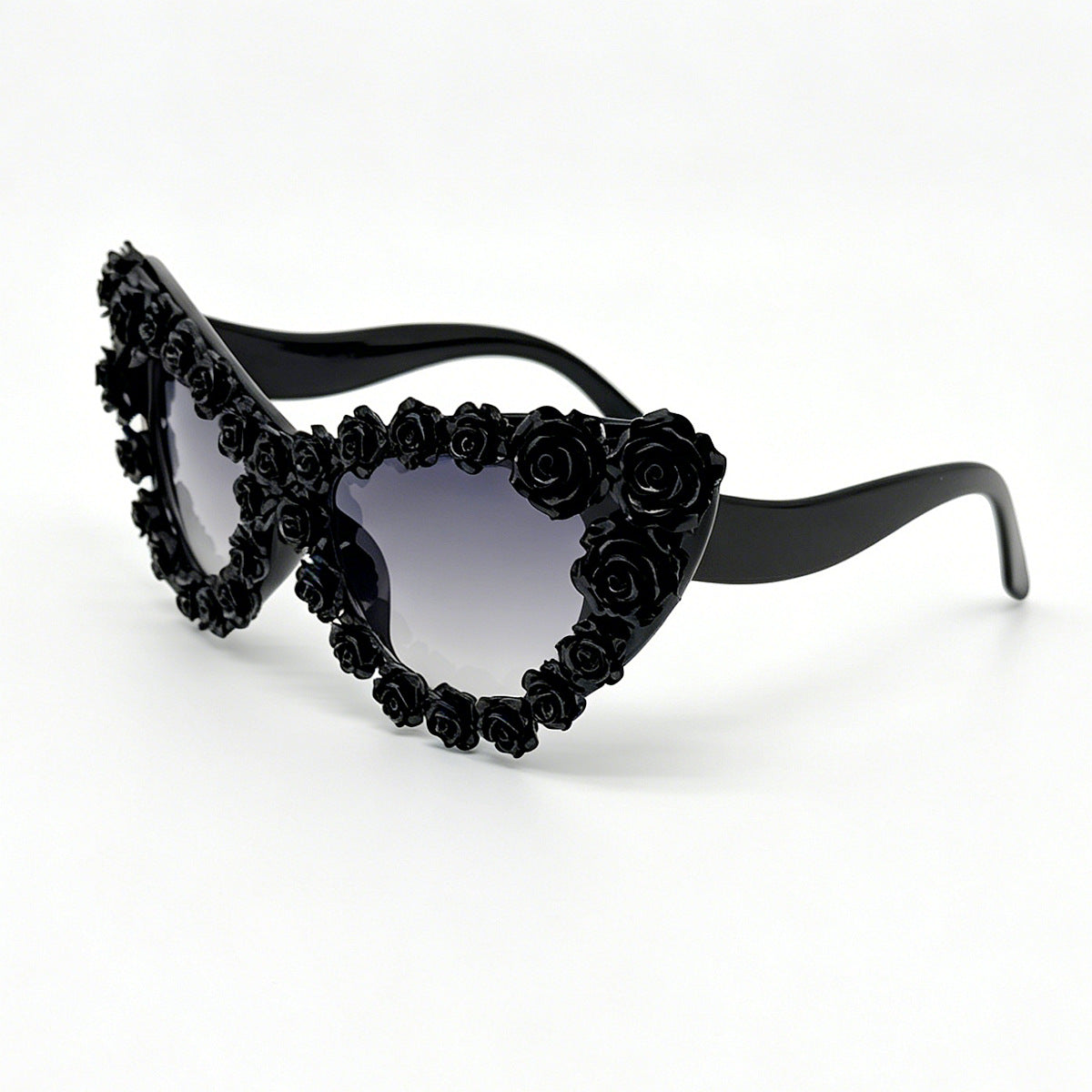 Damen Herzförmige Sonnenbrille mit floraler Applikation Brehn
