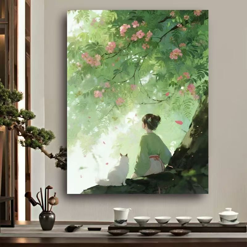Verspielt Katze Aquarell Wandkunst Brehn