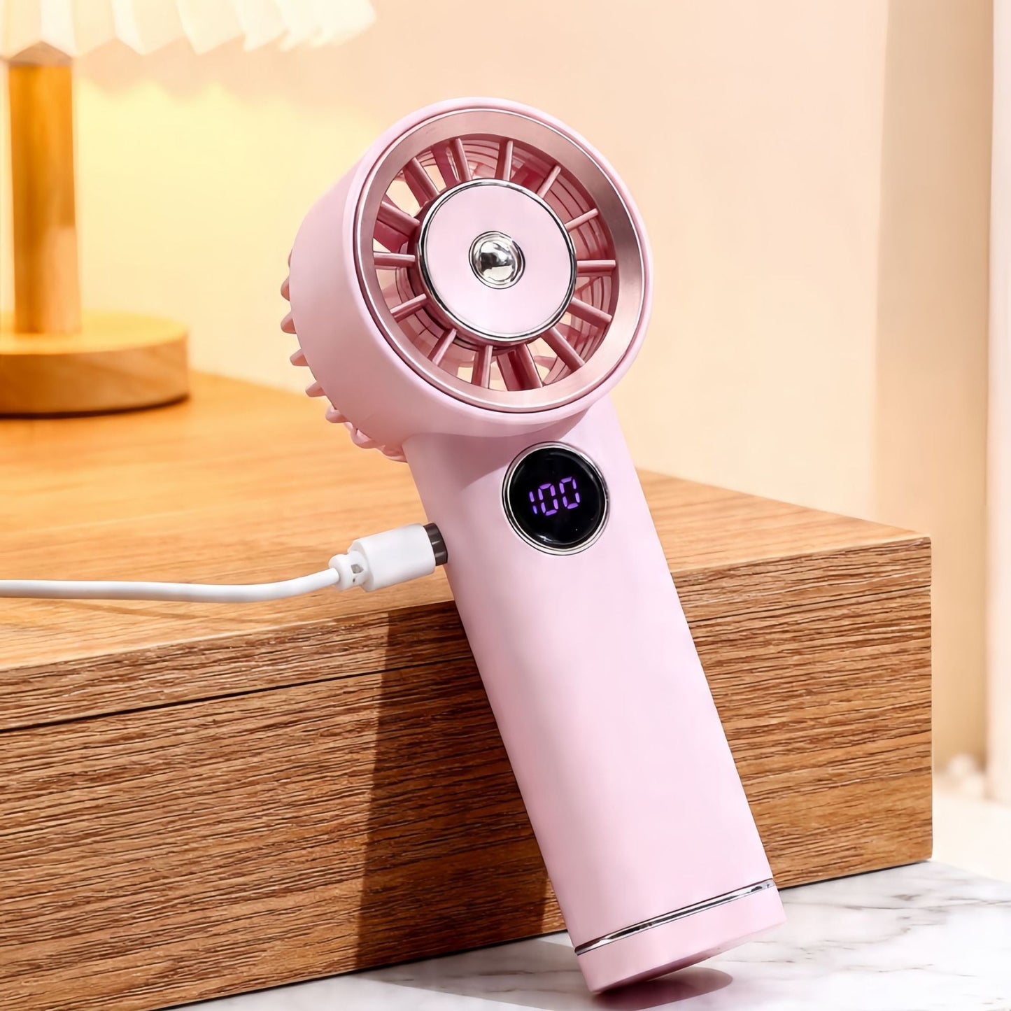 Frauen Tragbarer Mini Ventilator mit Digitalanzeige Brehn