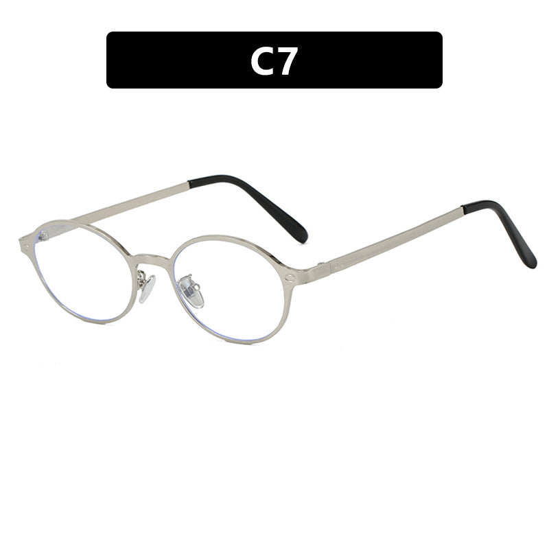 Damen runde Brille mit filigranem Metallrahmen und bequemen Nasenpads Brehn