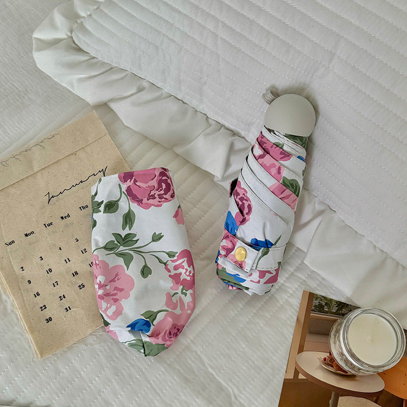 Damen Faltregenschirm mit hochwertigem Blumendesign Brehn