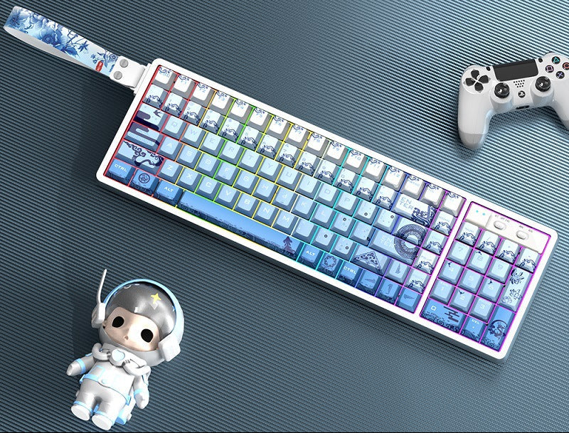 Anpassbare RGB Gaming-Tastatur mit künstlerischen Tastenabdeckungen Brehn