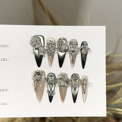 Premium Dekorative Press-On Nagelset