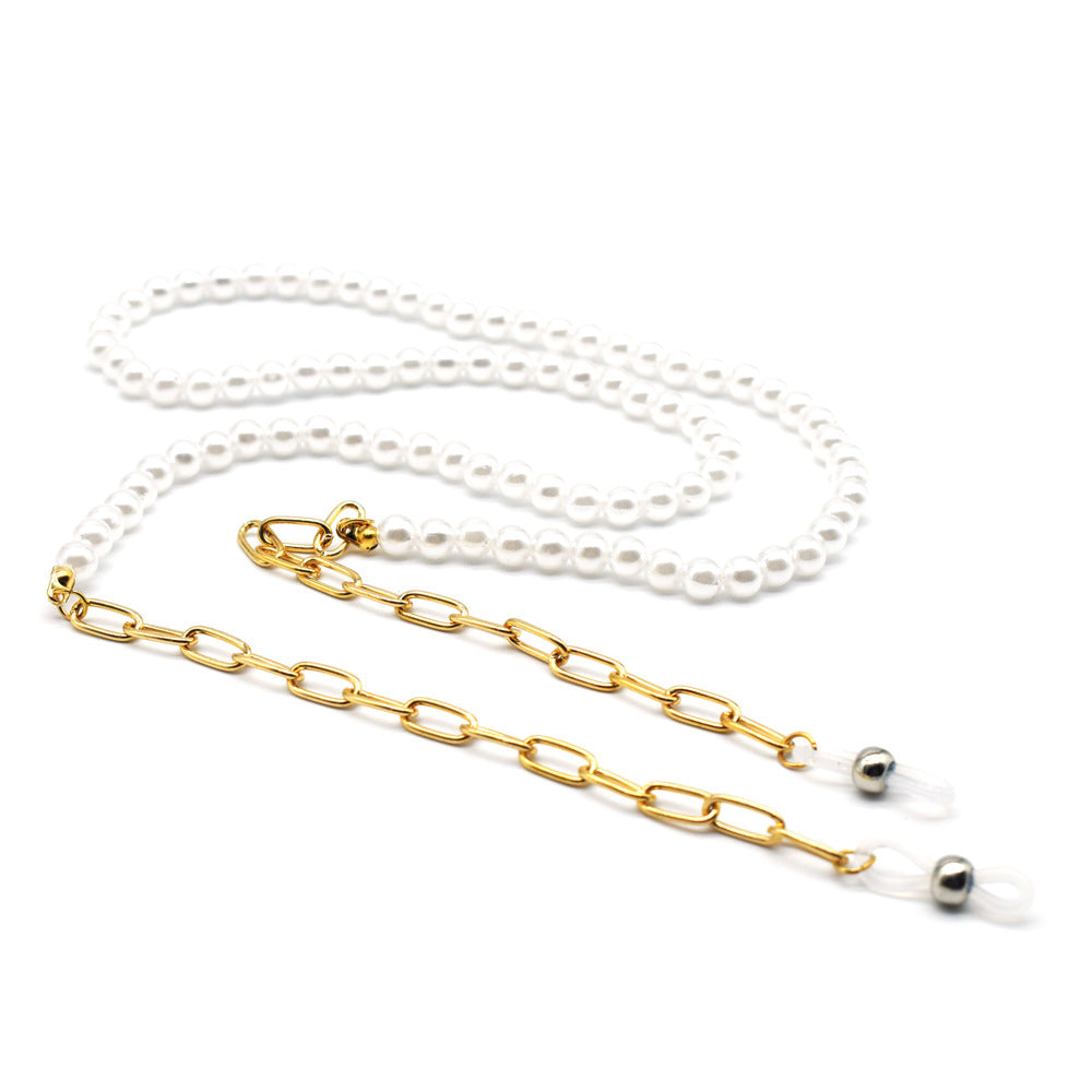 Eleganter Perlen- und Goldkette Brillenhalter Brehn