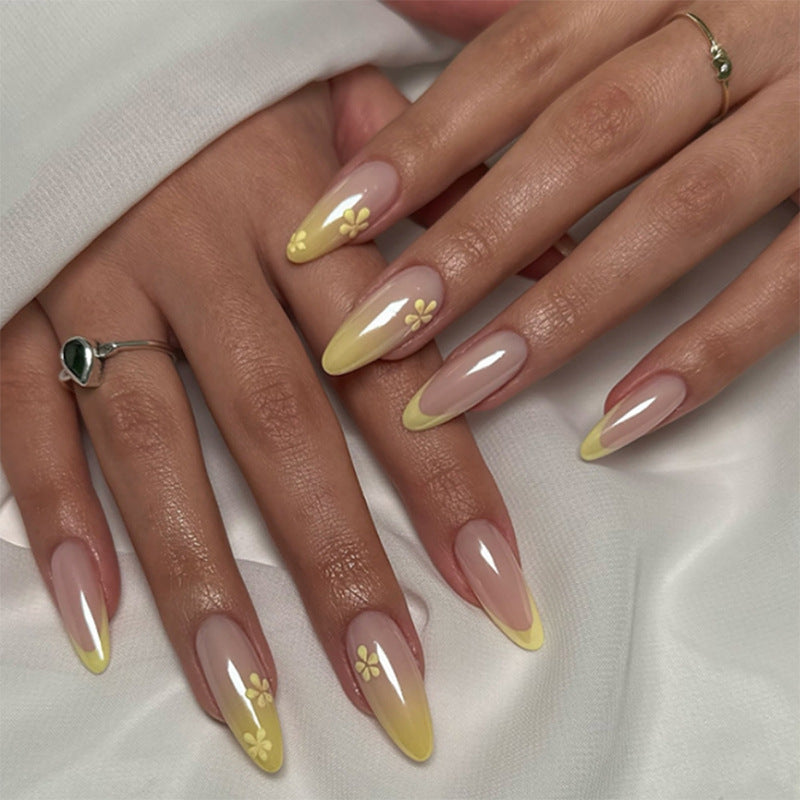 Vibrante florale dekorative Press-On-Nagelset Brehn