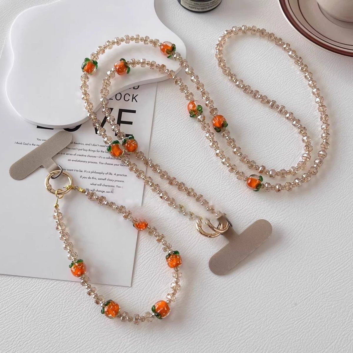 Elegante Perlen Charm Brillen Kette Brehn