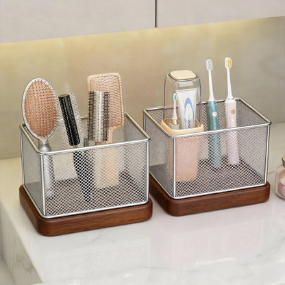 Theke Mesh Badezimmer Organizer Korb mit Holzballfüßen