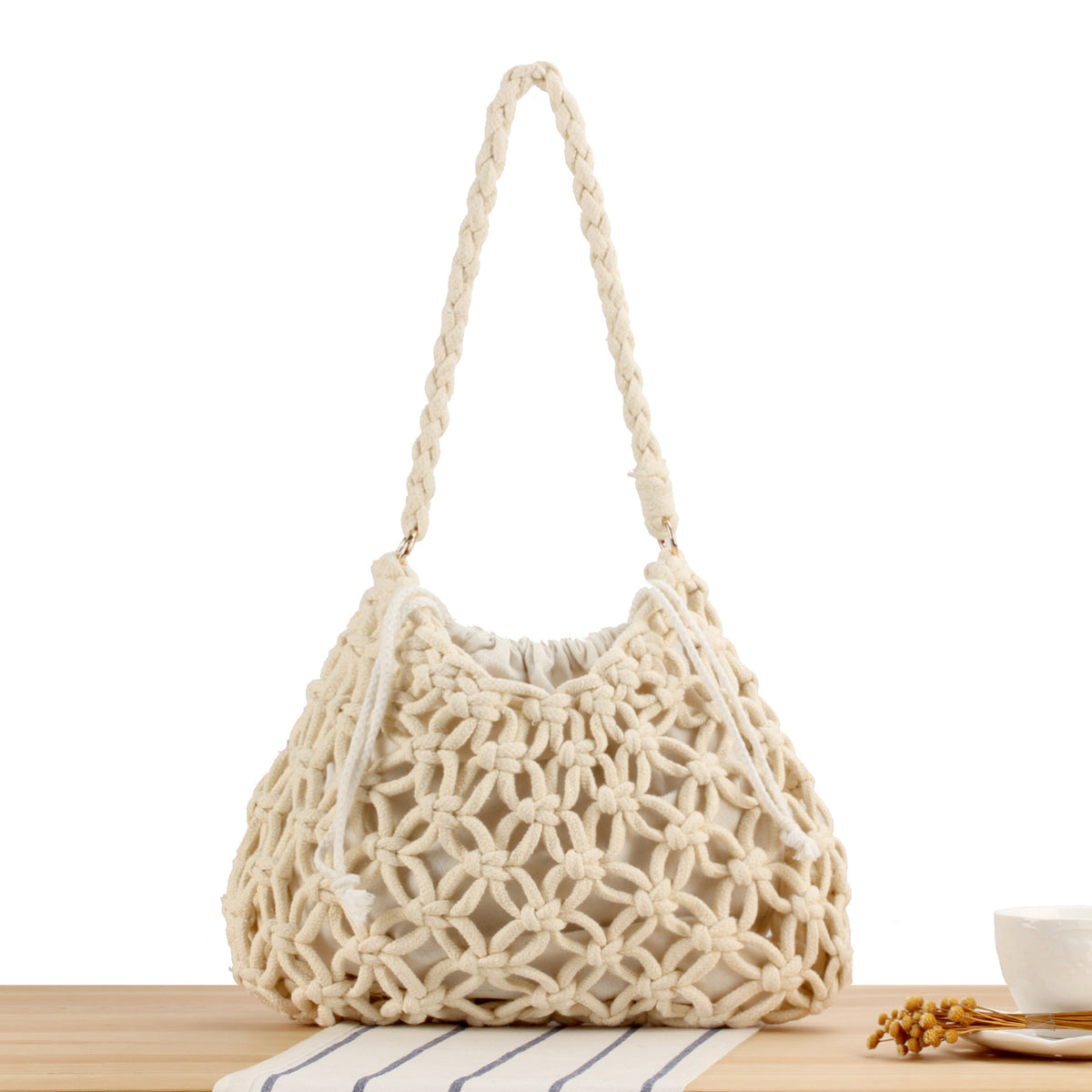 Handtasche mit Kunstvollem Makramee-Design Brehn