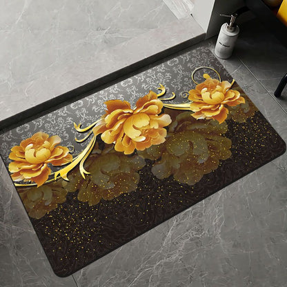Elegante Blumenmuster Badezimmermatte Brehn
