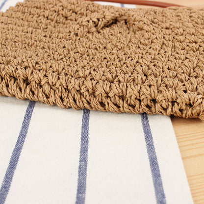 Handtasche Aus Geflochtenem Naturmaterial mit Elegantem Knopfverschluss Brehn