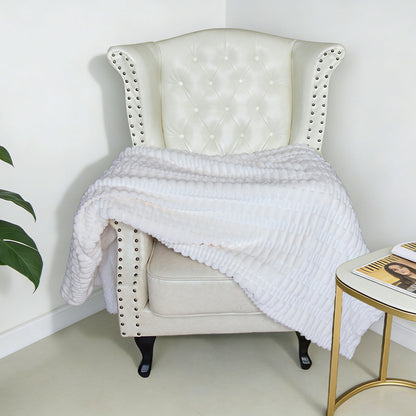 Damen luxuriöse Plüsch-Decke mit texturiertem Design Brehn