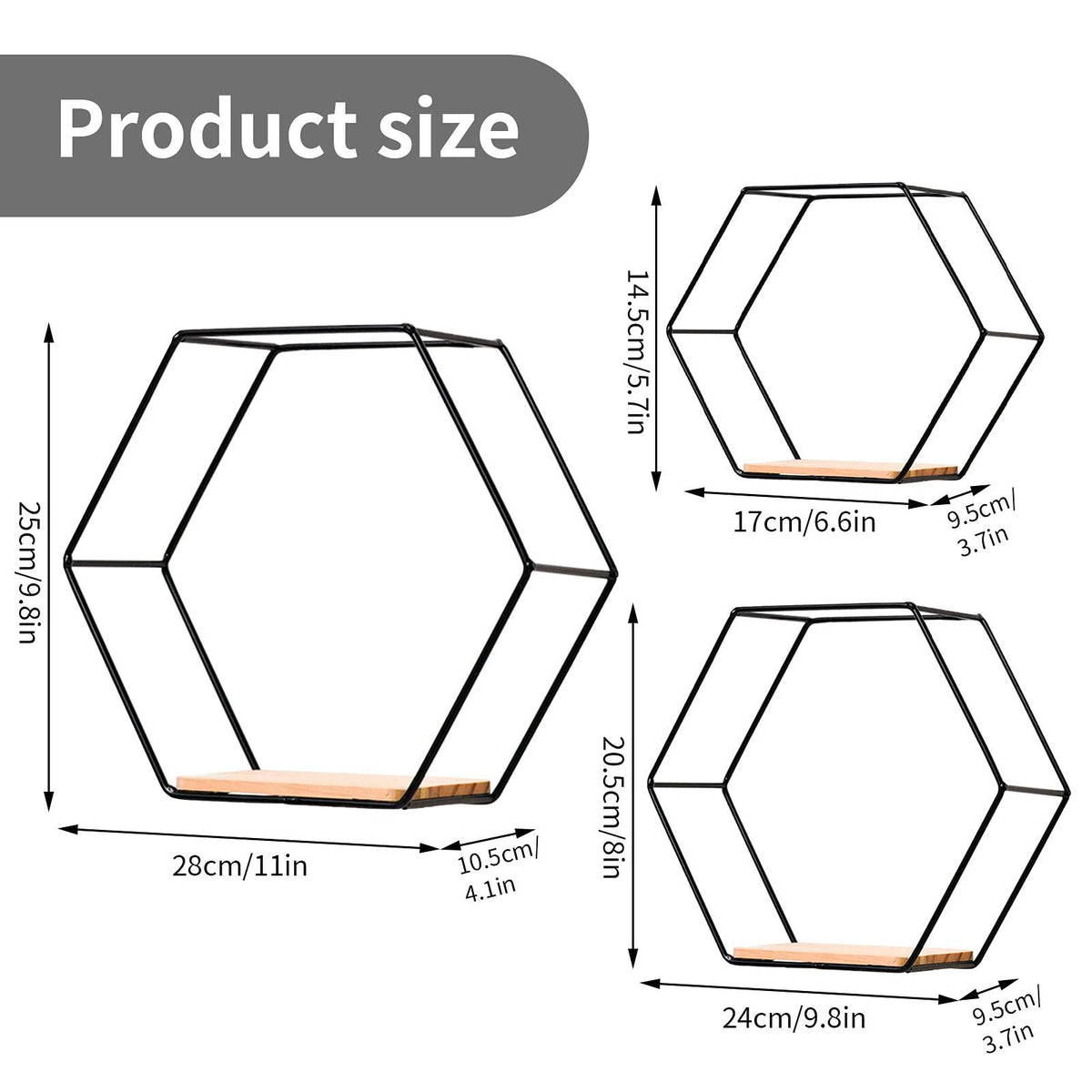 Hexagonale Wandmontage-Regal